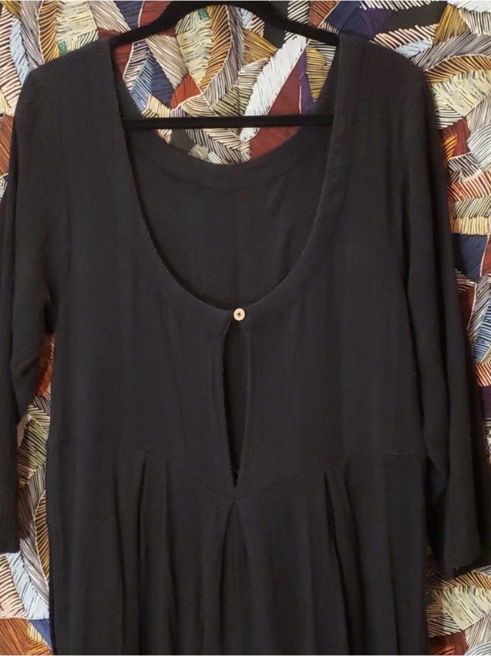 Women's Black Long Sleeve Jumpsuit - Classic Scoop Neck